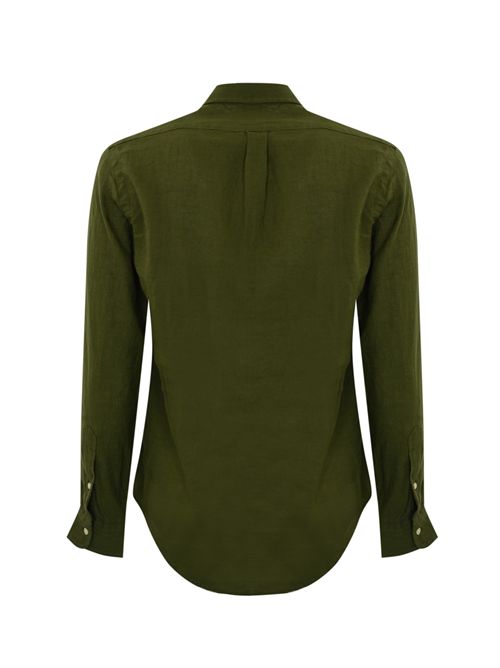 Camicia button-down in lino New Oliva POLO RALPH LAUREN | 710968915006